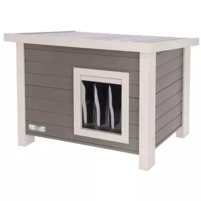 Maison pour chat Kerbl Eco Eli - Gris/Blanc 57 x 45 x 43 cm