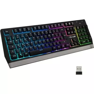Clavier Gamer Sans Fil - The G-Lab KEYZ TUNGSTEN - Rainbow - Azerty - Noir