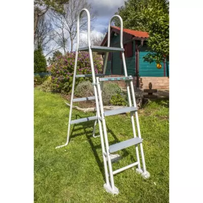 Kit Piscine Hors Sol Ronde Blanche Ø370 x 122 cm - Livrée avec Filtre à Sable et Échelle