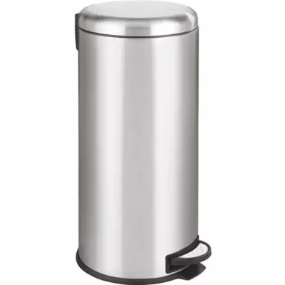 Poubelle de cuisine design avec pédale - Inox brossé - 30L