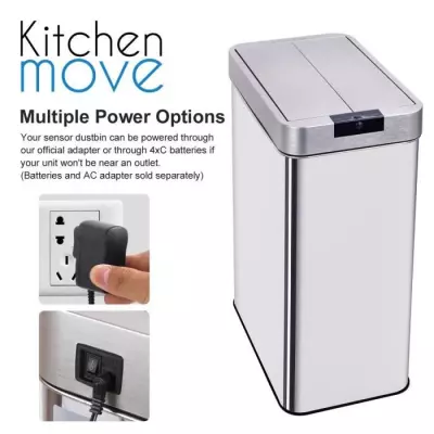 Poubelle automatique SILVERLAKE 60L Inox - Design compact