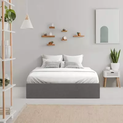 Lit coffre adulte ECLIPSE 140x190 cm gris clair