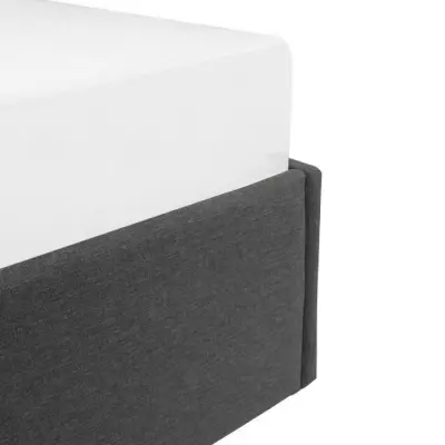 Lit coffre adulte ECLIPSE - Tissu gris foncé - Sommier inclus