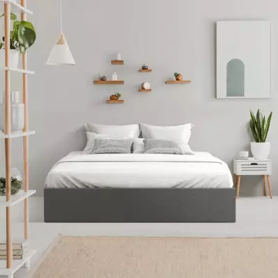 Lit adulte ECLIPSE + coffre de jour - Gris foncé - 160 x 200 cm
