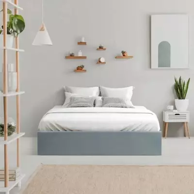 Lit coffre adulte ECLIPSE - 160 x 200 cm - Gris moderne