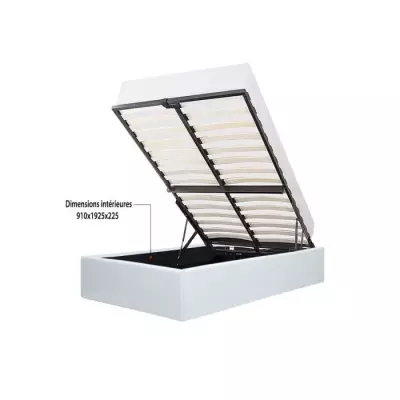 Lit coffre enfant ECLIPSE 90x190 cm blanc - Sommier inclus - Bois certifié FSC