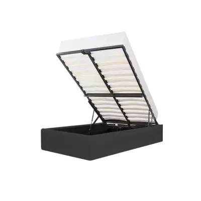 Lit coffre enfant ECLIPSE 90x190 cm - Simili noir - Sommier inclus
