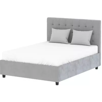Lit coffre adulte ELIZA 140x190cm - Sommier inclus - Gris foncé