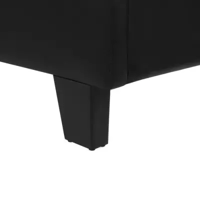Lit adulte 160x200 cm noir simili avec sommier inclus - Bois certifié FSC