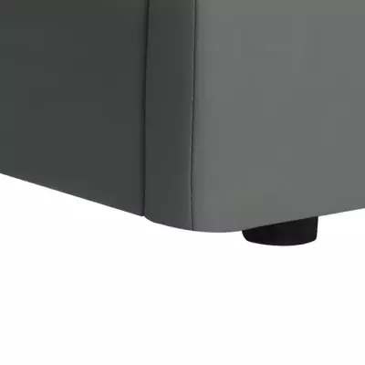Lit adulte 140x190 cm + coffre de rangement - Simili gris - Sommier inclus