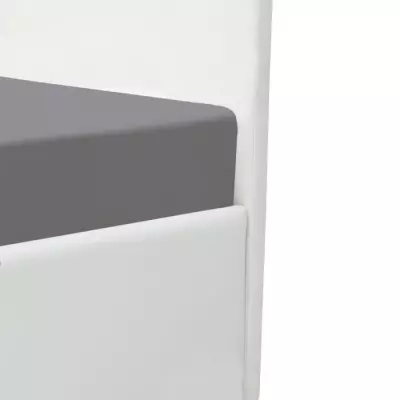 Lit adulte MARTIN avec coffre de rangement - Blanc - 160x200 cm