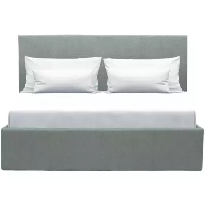 Lit coffre adulte MARTIN - Gris clair - FSC 100% - Structure de lit