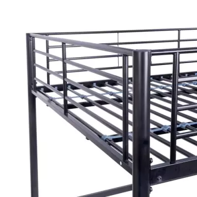 Lit Mezzanine Métal ELIOT Noir 140x200 cm - Sommier Inclus