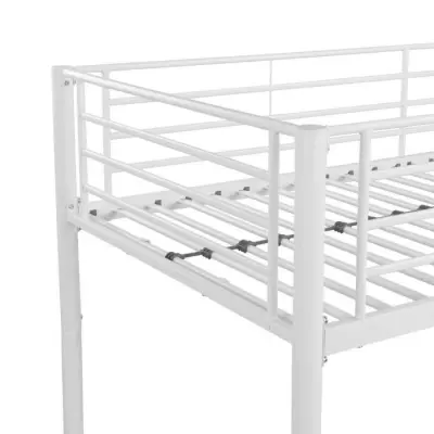 Lits superposés métal blanc séparables - Sommiers inclus - 2 x 90x190 cm