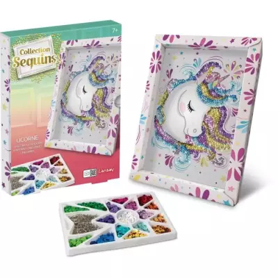 Kit loisir créatif Licorne avec sequins - Pour enfant dès 7 ans
