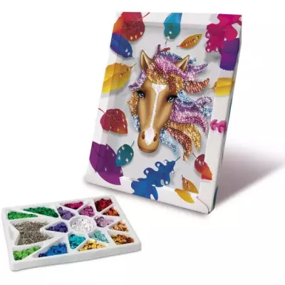 Kit loisir créatif - Cheval et sequins - Pour enfant 7+ ans