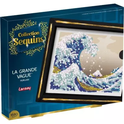 Kit loisir créatif LANSAY - Collection Sequins - La Grande Vague - Hokusai