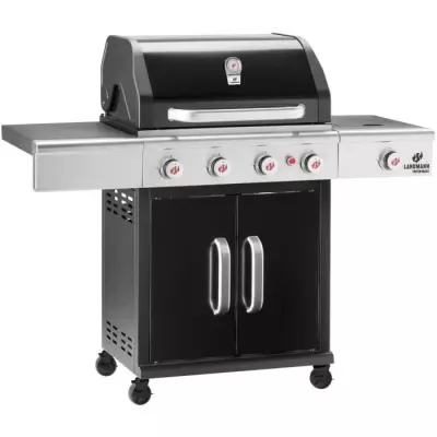 Barbecue gaz et charbon Landmann Triton PTS Maxx 4.1 - 4 feux + 1 brûleur latéral