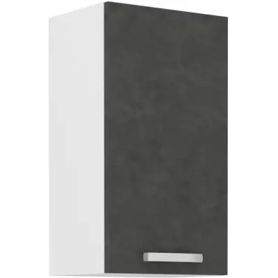 Meuble haut 1 porte battante - Gris mat - Élégant et Fonctionnel