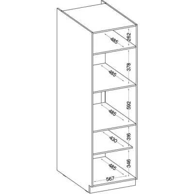 Meuble colonne four 2 portes battantes - Gris - L 60 x P 57 x H 210 cm - LASSEN : Élégance et praticité