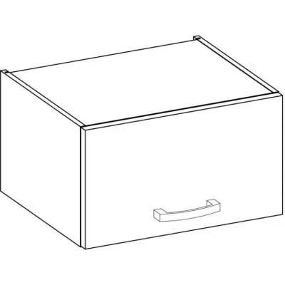 Élégant meuble hotte porte basculante - Gris mat - L 60 x 31,6 x H 36 cm