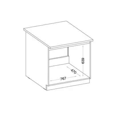 Meuble bas de cuisine sous évier L 80 cm - Chêne clair Sonoma