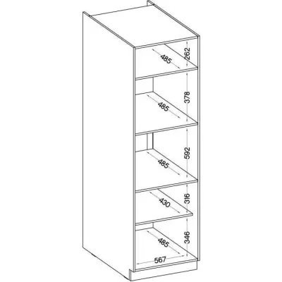 Meuble colonne four 2 portes battantes - Chene sonoma - L 60 x P 57 x H 210 cm