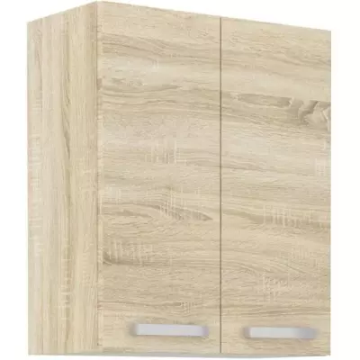 Meuble haut 2 portes battantes chene sonoma - L 60 cm x P 31,6 x H 72 cm