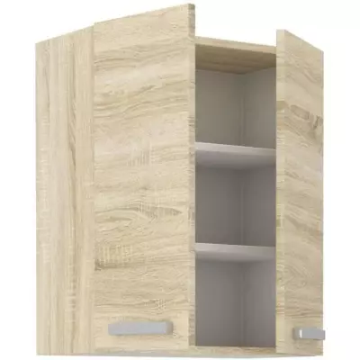 Meuble haut 2 portes battantes chene sonoma - L 60 cm x P 31,6 x H 72 cm
