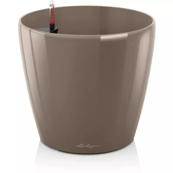 Pot de fleur LECHUZA Classico Premium 60 - kit complet, taupe brillant