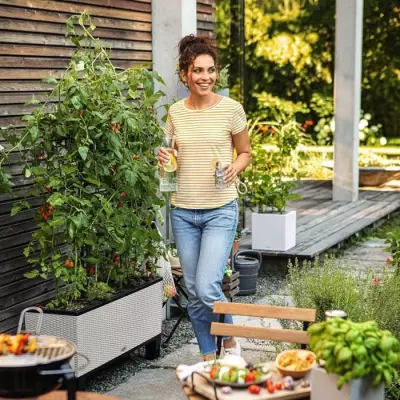Pot de fleur LECHUZA Trio Cottage 30 - Kit complet gris clair