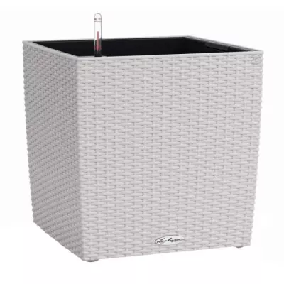 Pot de fleur LECHUZA Cube Cottage 50 - kit complet, gris clair