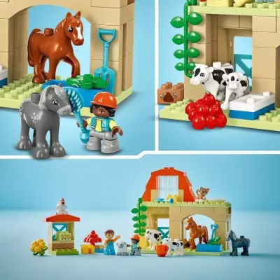 LEGO 10416 DUPLO Ma Ville Prendre Soin des Animaux de la Ferme - Jouet Educatif Bébés
