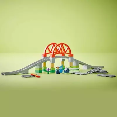 Extension LEGO DUPLO Ma ville : Les rails et le pont du train
