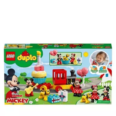LEGO 10941 DUPLO Disney Train d'Anniversaire de Mickey et Minnie - Jeu de Construction