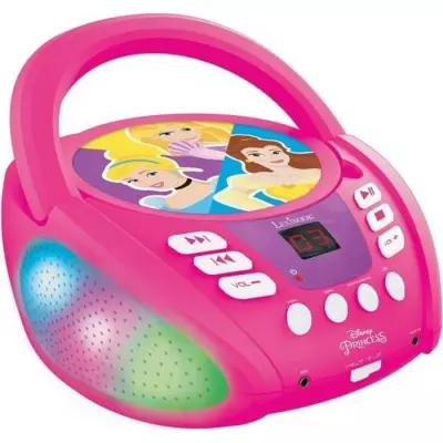 LECTEUR CD Bluetooth Disney Princess avec Effets Lumineux - Compact et Ludique