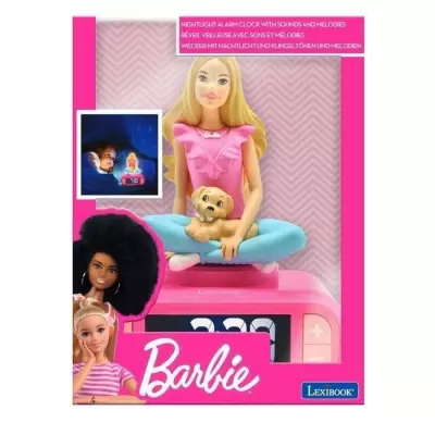 Réveil enfant Barbie 3D avec veilleuse et sons