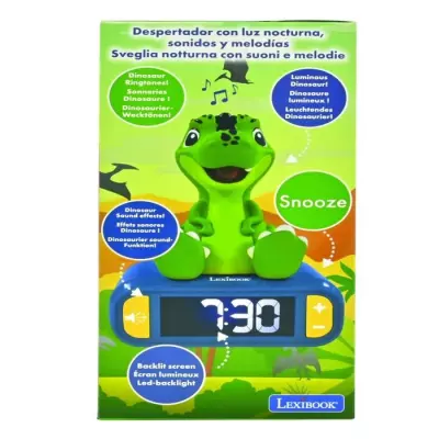 Réveil digital Dinosaure avec veilleuse et effets sonores