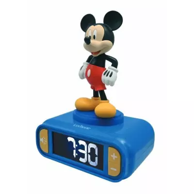 Réveil Mickey 3D avec veilleuse lumineuse et effets sonores