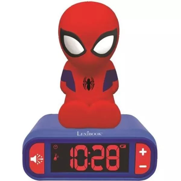 Réveil veilleuse digital LEXIBOOK - Spiderman - 3D lumineux et sonore - Rouge et bleu - Enfant