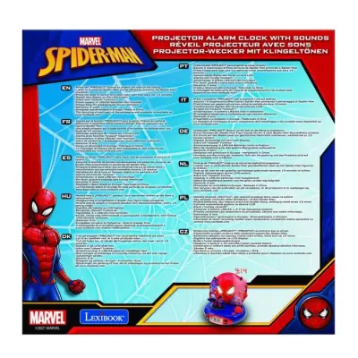 Réveil projecteur Spider-Man avec effets sonores et veilleuse - LEXIBOOK
