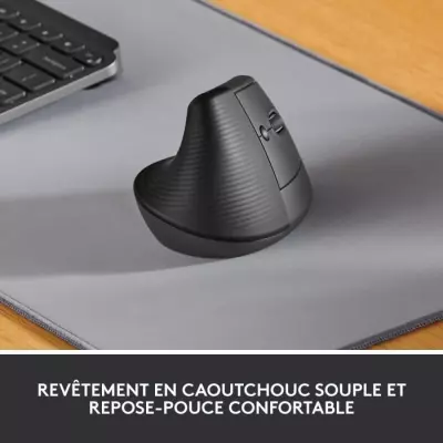 Souris ergonomique sans fil Logitech Lift pour droitier - Graphite