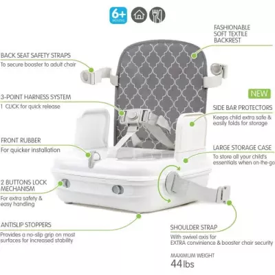 Réhausseur bébé portable et sécurisé - BENBAT - Gris