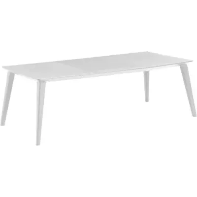 Table de jardin rectangulaire blanche en résine - Lima - 8 à 10 personnes
