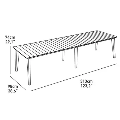 Table de jardin rectangulaire 320 cm Graphite - ALLIBERT BY KETER - Lima - 8 à 12 pers.
