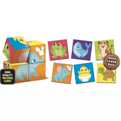 Jeu créatif 2-en-1 - LISCIANI - Montessori Baby Bois - Cubes et puzzle