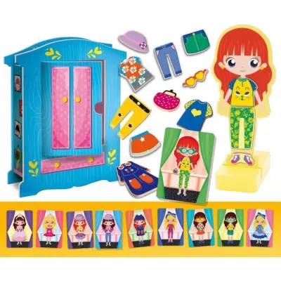 Jeu créatif Montessori Baby Bois - Poupée magnétique