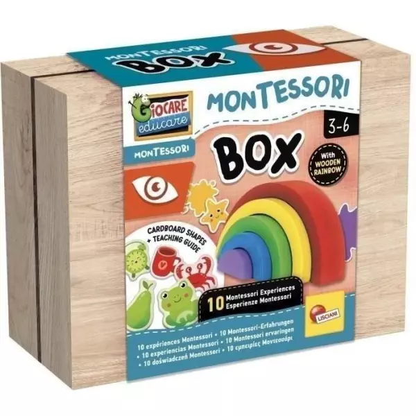 Jeu éducatif - LISCIANI - Montessori Box - La vue - Arc-en-ciel en bois - Couleurs et vision - Activités Montessori