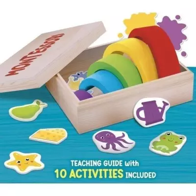Jeu éducatif Montessori: Boîte Arc-en-ciel - Activités Couleurs et Vision