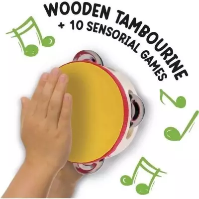 Jeu musical Montessori - Tambourin en bois - Rythme et audition